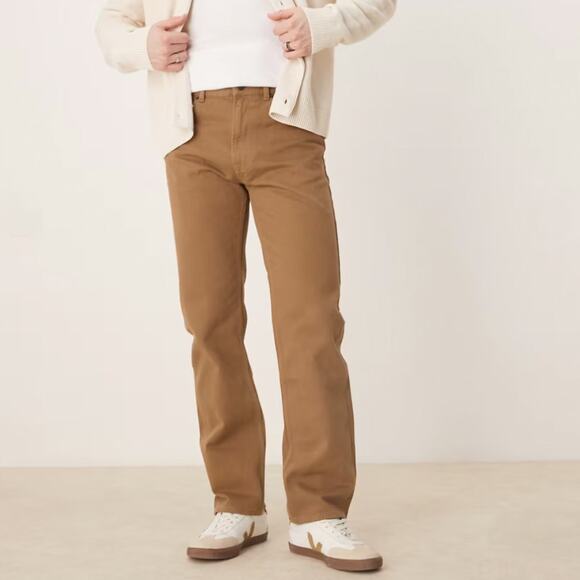 ASOS Men's Tan Brown Jeans Size W 28 L 32 - Picture 1 of 7